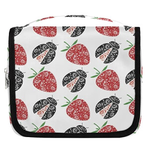 Trousse de toilette Coccinelle abstraite fraise