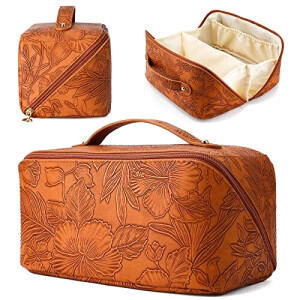 Trousse de toilette Fleur marron,